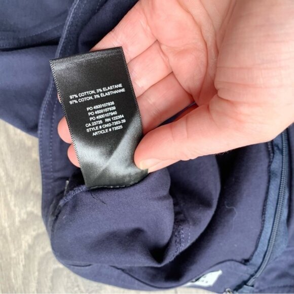 Aritzia Sunday Best Whitney Mini Skirt Navy Blue Ruffle Draped Cotton Size 4 - Picture 13 of 16